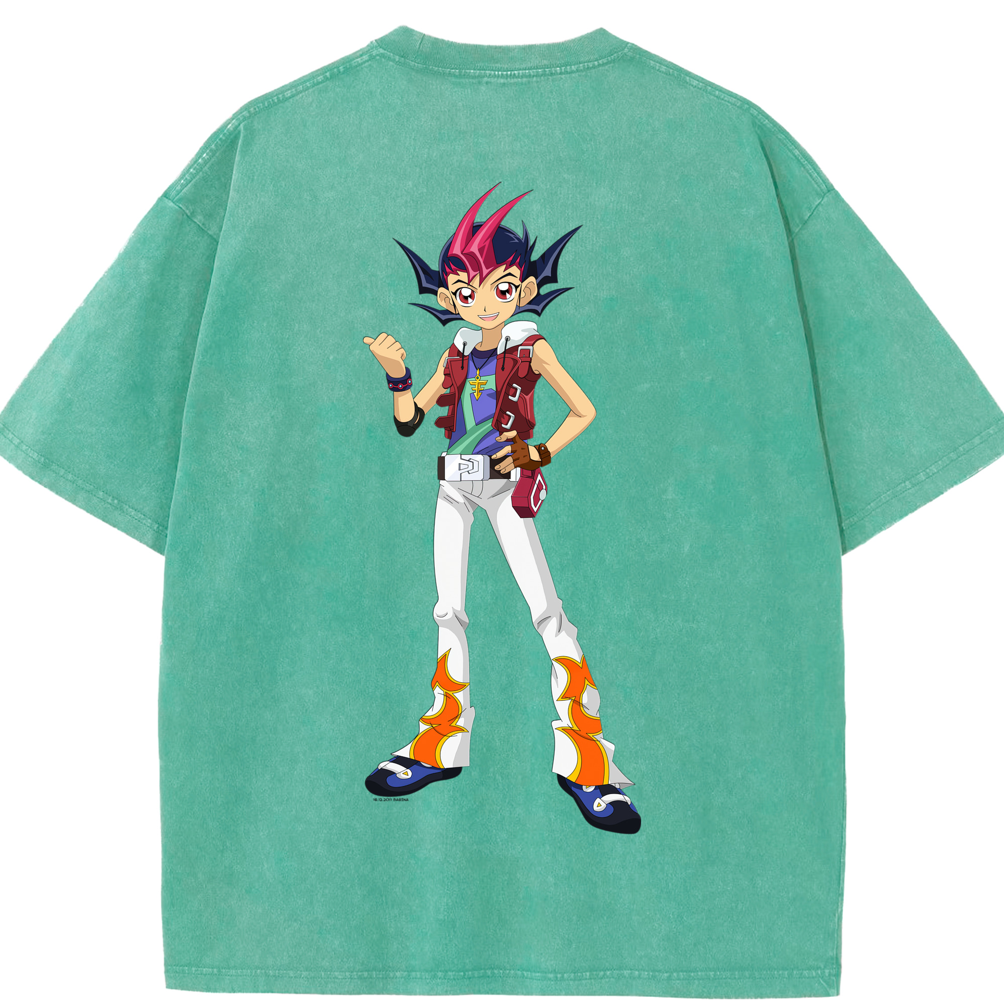 （画像用） 遊☆戯☆王 Yu-Gi-Oh! 綿100% ヴィンテージ風 半袖Tシャツ（背面プリント）